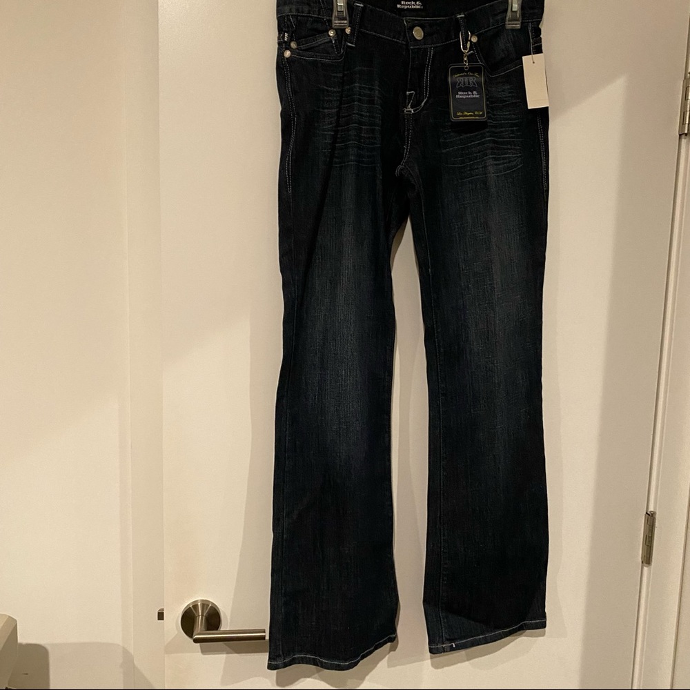 Rock & Republic Bootcut Low Rise Jeans Navy NWT Size 31